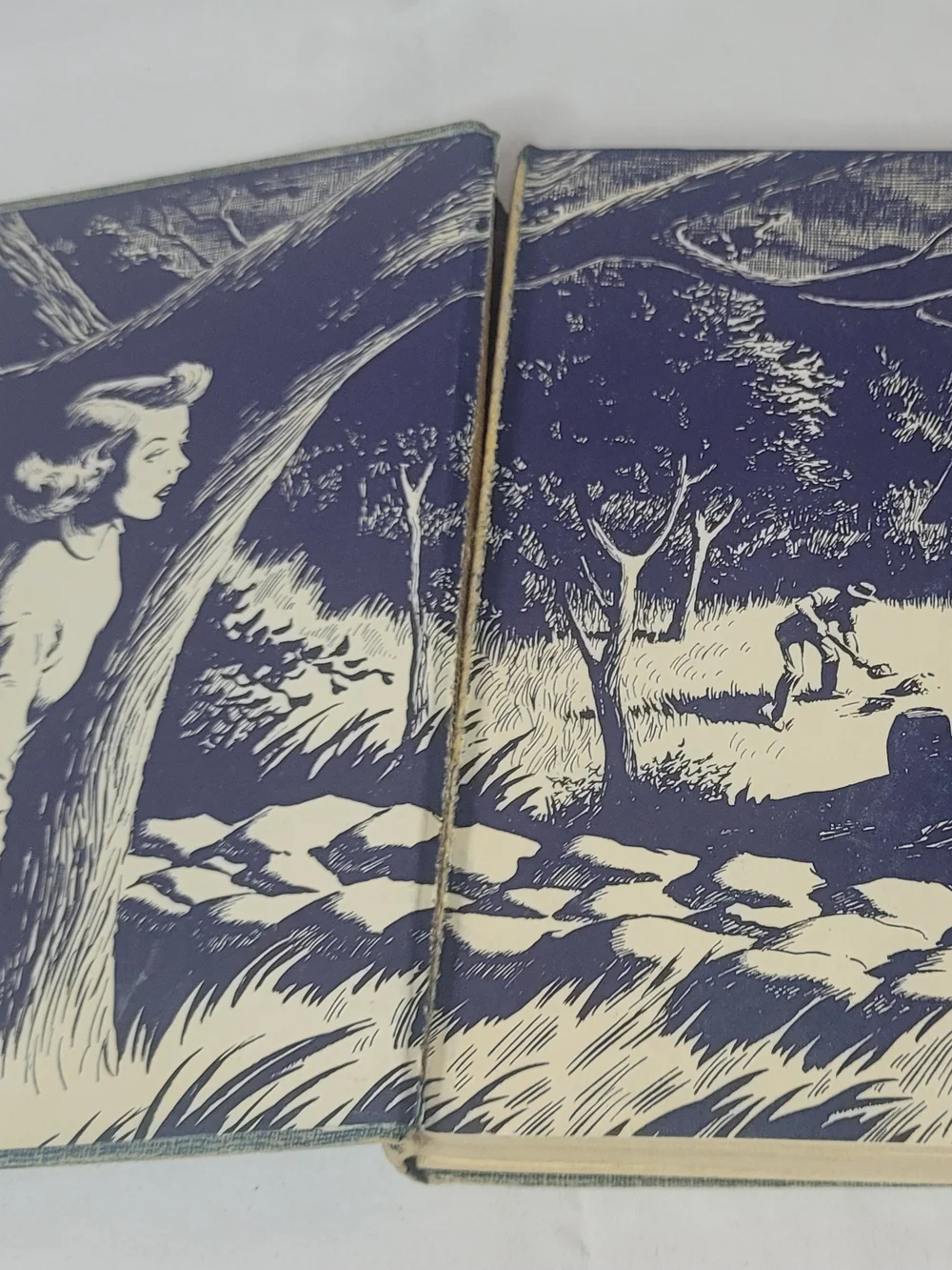 Vintage Nancy Drew #27 The Secret of the Wooden Lady 1953 Blue Tweed HB